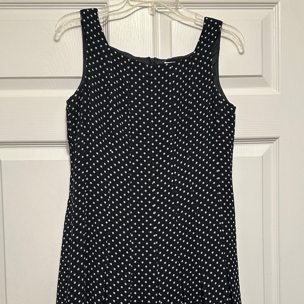 Jessica Howard Black and White Polka Dot Midi Dress